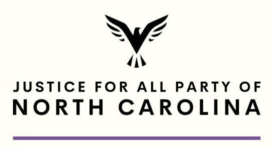 The Justice for All Party of NC's logo.
